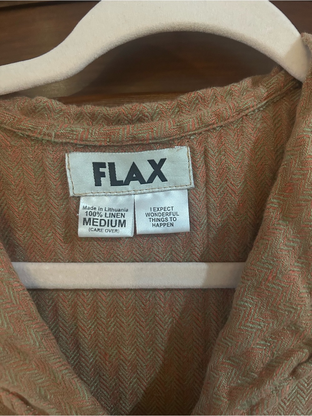FLAX By Jeanne Engelhart Women's Short Sleeve Button Front Top size Medium #1098 - Picture 2 of 5
